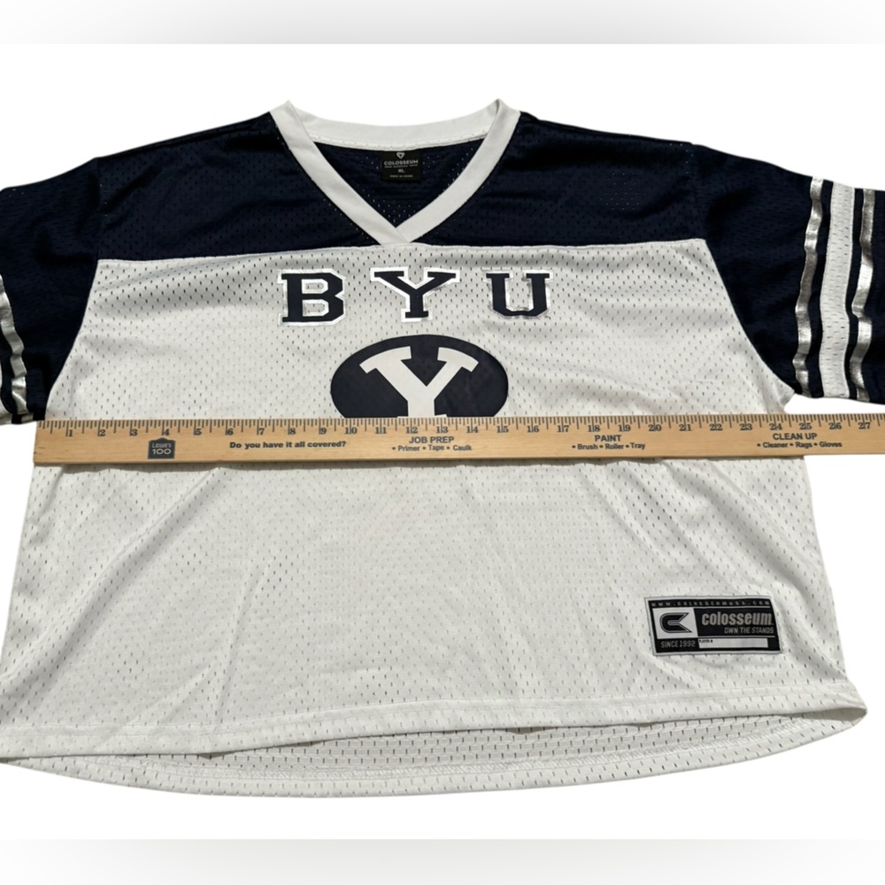 Colosseum Women's White BYU Cougars Treasure Cropped Football Jersey white XL - Picture 5 of 12